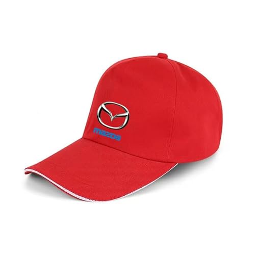 Baseball Cap Herren Snapback Cap für Herren Damen Unisex für Mazda 3 5 6 323 626 CX-3 CX-4 CX-5 CX-7 CX-9 Axela 6 RX8 7 MX3 Baseball Caps für Herren Autofans Hüte,Red von ALIEDA