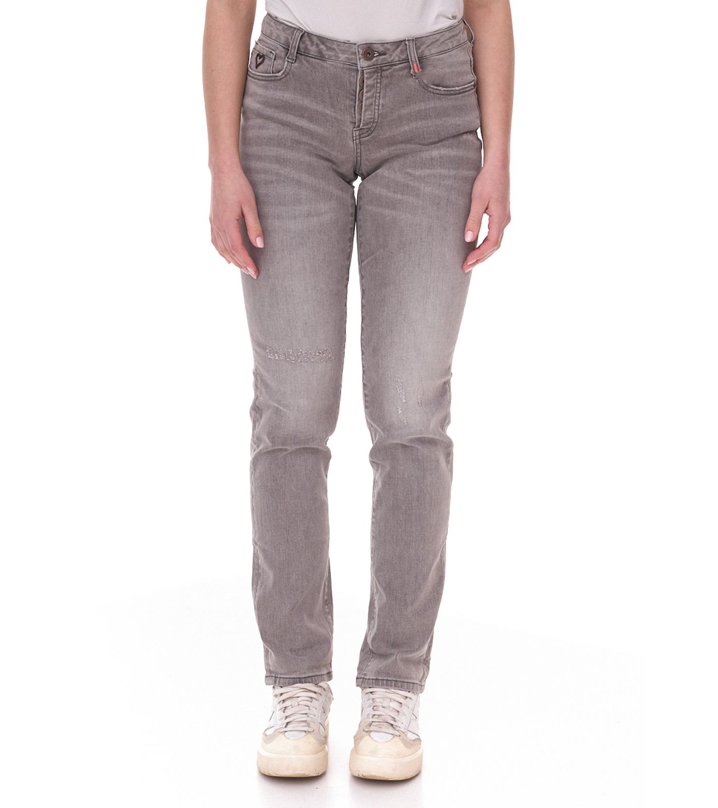 ALIFE AND KICKIN AileenAK Damen Low Waist-Jeans Straight-Fit Denim-Hose 20746648 Grau von ALIFE AND KICKIN