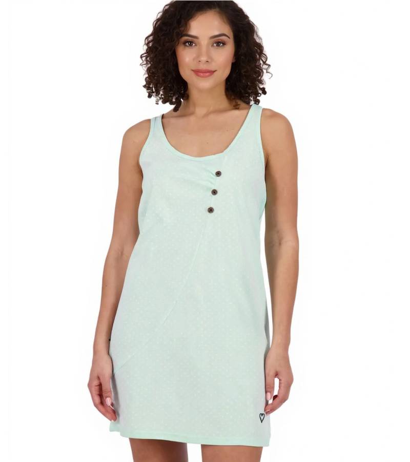 ALIFE AND KICKIN CamyAK B Damen Mini-Kleid Baumwoll-Kleid mit Punkten Sommer-Kleid 54009000 Aqua-Blau von ALIFE AND KICKIN