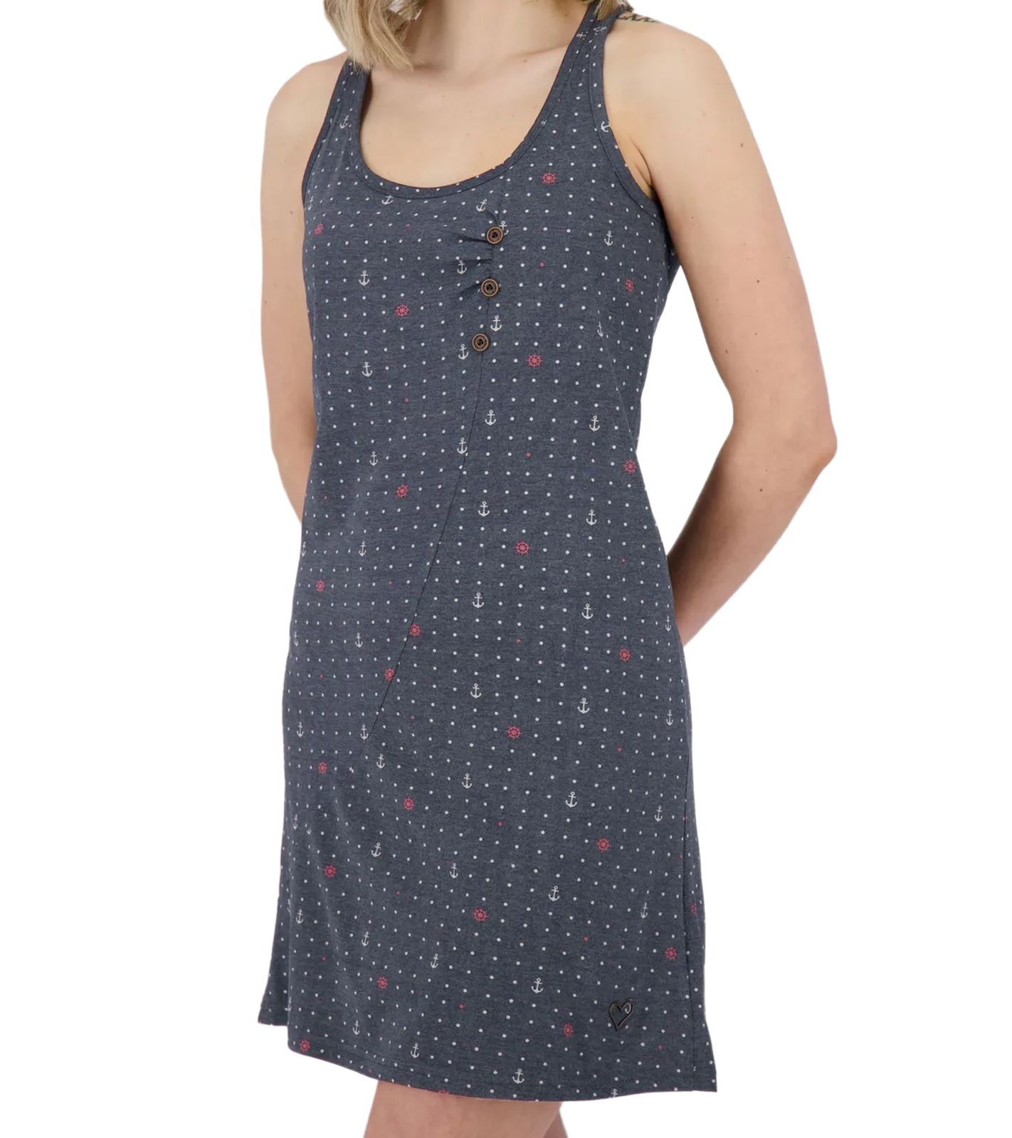 ALIFE AND KICKIN CamyAK B Damen Mini-Kleid gepunktetes Baumwoll-Kleid Sommer-Kleid 42548259 Navy von ALIFE AND KICKIN