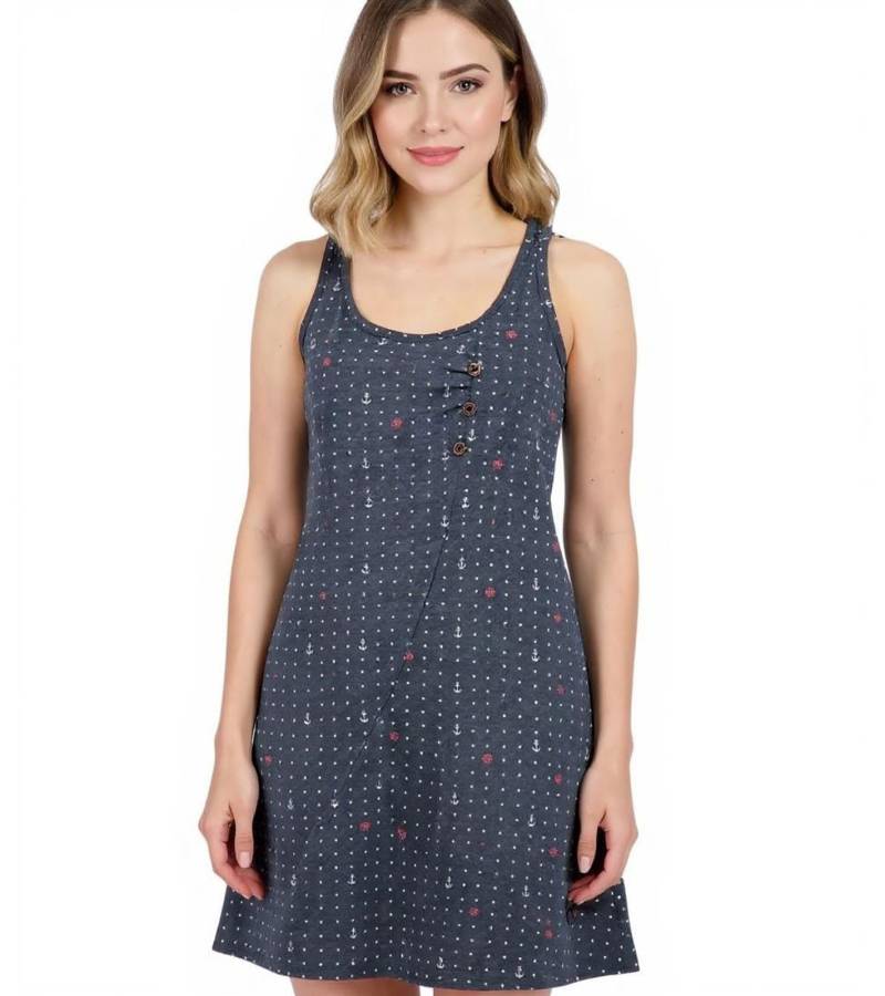 ALIFE AND KICKIN CamyAK B Damen Mini-Kleid gepunktetes Baumwoll-Kleid Sommer-Kleid 42548259 Navy von ALIFE AND KICKIN