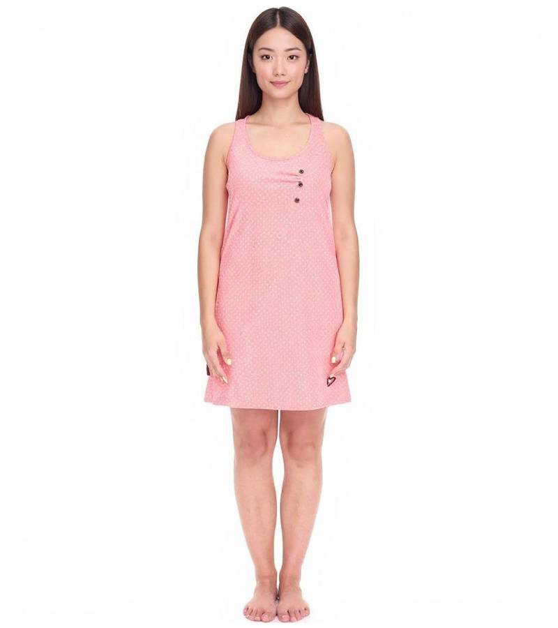 ALIFE AND KICKIN CamyAK B Damen Mini-Kleid gepunktetes Baumwoll-Kleid Sommer-Kleid 70366455 Rosa von ALIFE AND KICKIN