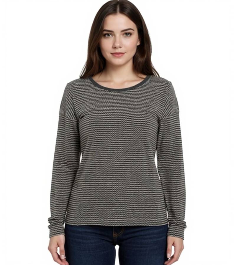 ALIFE AND KICKIN MaddieAK B Damen Sweatshirt Baumwoll-Pullover Langarm-Shirt 42899356 Grau/Weiß von ALIFE AND KICKIN