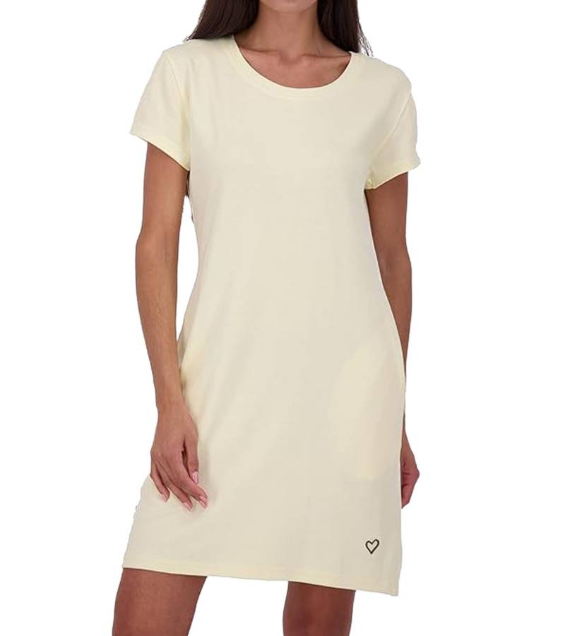 ALIFE AND KICKIN Zoeyak Damen Sommer-Kleid schlichtes Mini-Kleid Baumwoll-Kleid 34810527 Gelb von ALIFE AND KICKIN