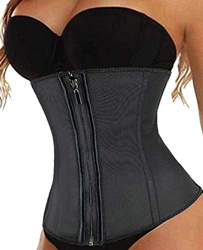 ALINBAIST Taillentrainer Cincher Gewichtsverlust Trimmer Schlankheitsgürtel Latex Korsett Reißverschluss Body Shaper für Frauen - Schwarz - Klein von ALINBAIST