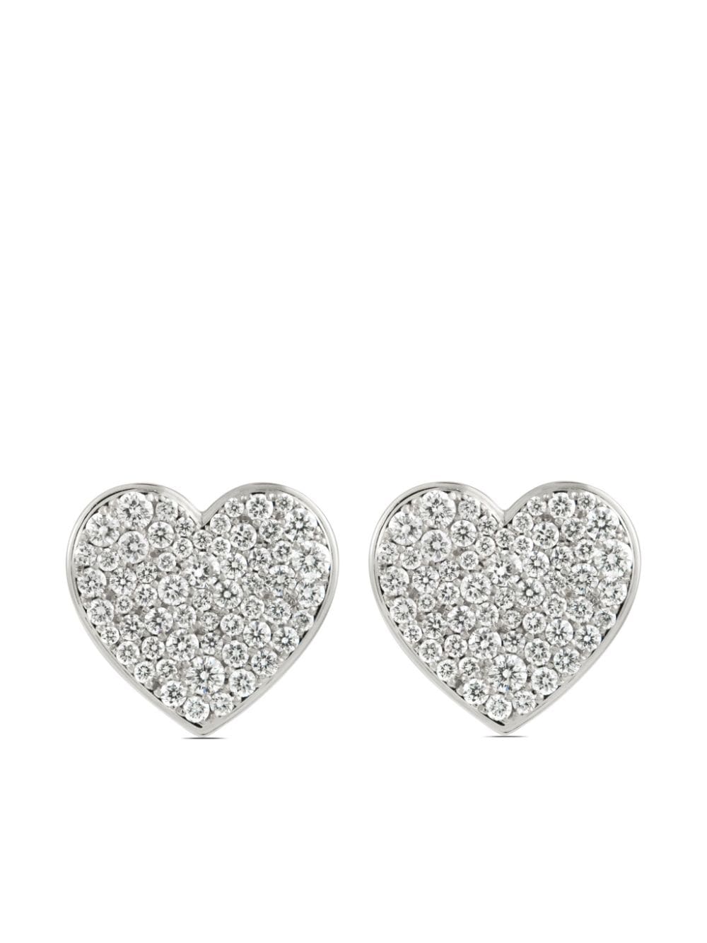 ALINKA 18kt Caviar Heart Weißgoldohrringe mit Diamant - Silber von ALINKA