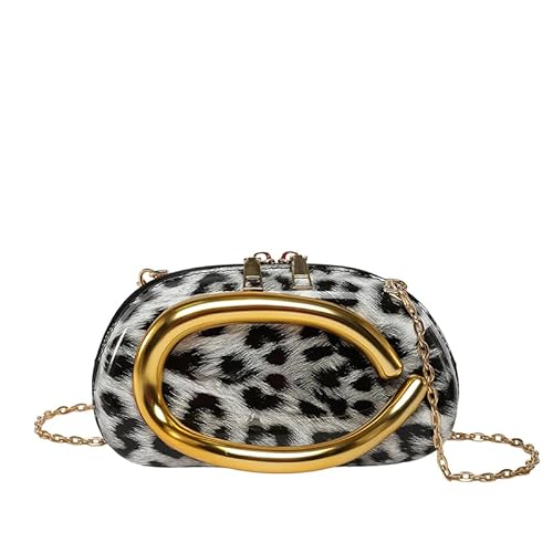 ALINUOYQ Acryl -Retro -Kupplungsbeutel mit Kette Leopard Print Party Crossbody -Tasche (schwarz) von ALINUOYQ