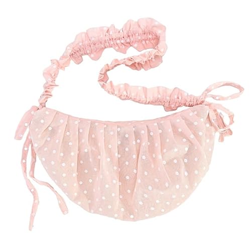 ALINUOYQ Damen Retro Umhängetasche Halbmond Tasche mit Tupfen und Falten Design, Vintage Kleine Schultertasche von ALINUOYQ