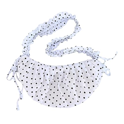 ALINUOYQ Damen Retro Umhängetasche Halbmond Tasche mit Tupfen und Falten Design, Vintage Kleine Schultertasche von ALINUOYQ