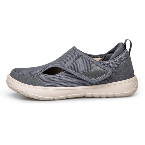 ALINUOYQ Diabetic Shoes Slip-on Orthopedic Schuhe Nicht rutschende for geschwollene Füße (grau 43) von ALINUOYQ