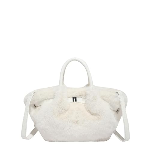 ALINUOYQ Flauschige Einkaufstasche Winter Pelzing Geldbeutel for Frauen Faux Pelzbeutel mit Riemen weiche Plüschhandtaschen Pelzige Schulter -Cross -Body -Taschen von ALINUOYQ