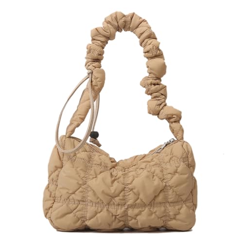 ALINUOYQ Frauen Unten Unterarm Tasche Nylon Gepolsterte Tote Handtasche Weiche Vielseitige Satchel Tasche Kordelzug Riemen Einstellbar Weibliche Casual Geldbörse von ALINUOYQ