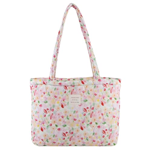 ALINUOYQ Frauen florale gedruckte Sterz -Tasche Handtasche lässig gepolsterte Umhängetasche (Pink 3) von ALINUOYQ