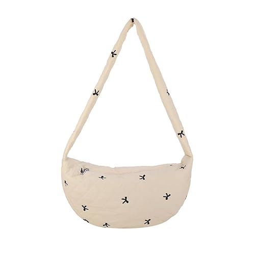 ALINUOYQ Halbmondförmige Umhängetasche for Damen Schleife Schultertasche, Hobo Tasche Halbmond Sling Geldbörse Knödeltaschen lässige Handtasche von ALINUOYQ
