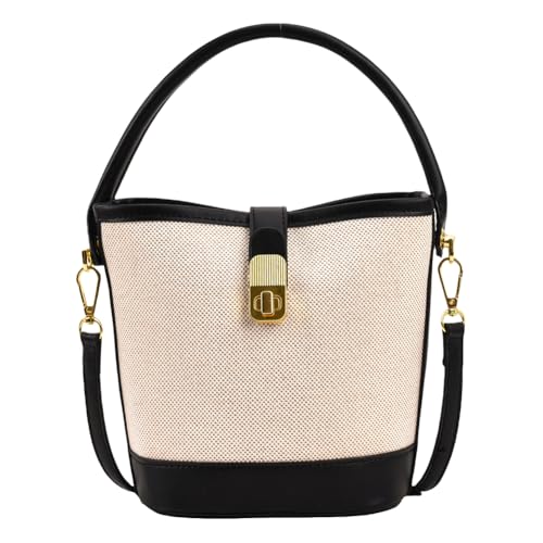 ALINUOYQ Handtasche Pu Hobo -Tasche Spleißbeutel for Frauen Mädchen Einkaufsreisen (schwarz) von ALINUOYQ