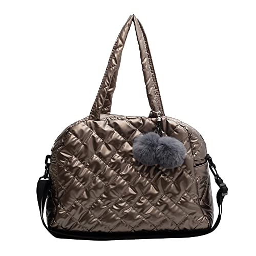 ALINUOYQ Herbst Winter Umhängetaschen Große Kapazität Baumwolle Messenger Tasche Pompon Anhänger Baumwolle Schulter Tasche Umhängetasche for Reisen von ALINUOYQ