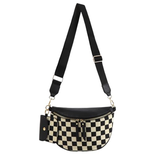 ALINUOYQ Karierte Crossbody -Taschen for Frauen Bum Bag Cross Body Geldbörse Karierte Fanny Packs Slings Bag Satchels mit Brieftasche Geldbörsen von ALINUOYQ