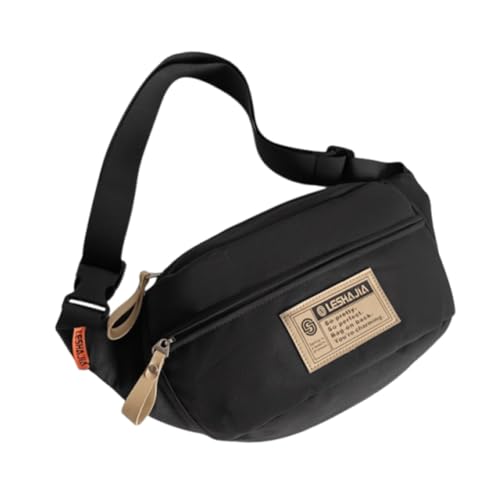 ALINUOYQ Kleiner Schlingbeutel for Männer Frauen wasserdichte Brustpaket for Reisen (schwarz) von ALINUOYQ
