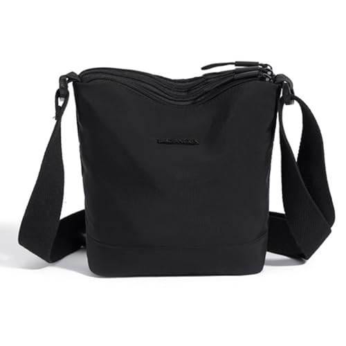 ALINUOYQ Nylon Crossbody Bag mit verstellbarer Schultergurt -Schlingbeutel for Frauen (schwarz) von ALINUOYQ