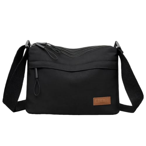 ALINUOYQ Nylon Messenger -Tasche große Kapazitätsbeutel Umhängetasche for Reisearbeiten (schwarz) von ALINUOYQ