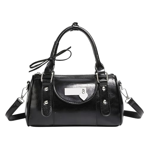 ALINUOYQ PU Leder Ballett Bowling Umhängetasche Liebe Sling -Tasche schöne Handtasche (schwarz) von ALINUOYQ