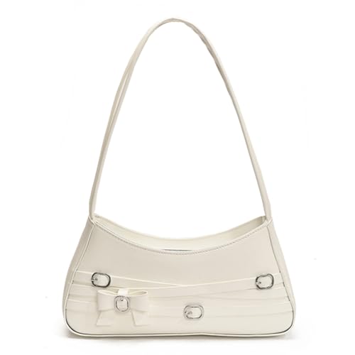 ALINUOYQ PU Leder Bogen Umhängetasche for Frauen vielseitiger Unterarmtasche täglich Gebrauch (weiß) von ALINUOYQ