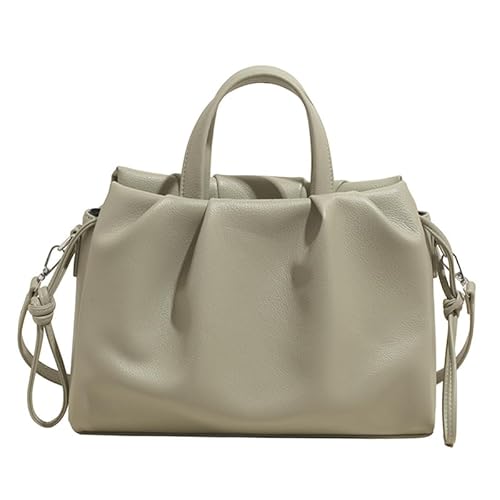 ALINUOYQ PU-Leder Modische Umhängetasche mit Großem Fassungsvermögen – Stilvolle Faltentasche in Uni-Farben, Schultertasche for Reisen, Shopping und Beruf von ALINUOYQ