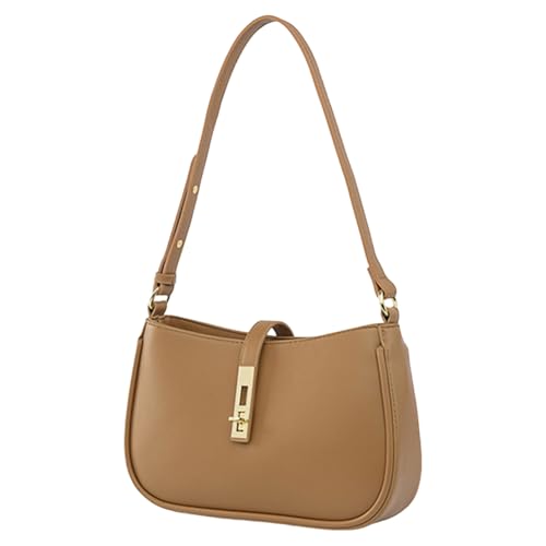ALINUOYQ PU Leder Sattel Umhängetasche Casual Unterarmtasche for Frauen Lady (Khaki) von ALINUOYQ
