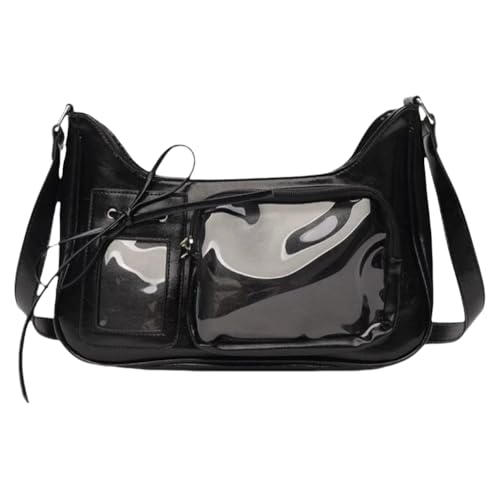 ALINUOYQ PU Umhängetasche Verstellbares Hobo Handtaschen Einkaufstasche for Frauen (schwarz) von ALINUOYQ