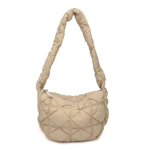 ALINUOYQ Puffer Gesteppte Schultertasche for Frauen Puffy Bubble Gesteppte Carryall Tote Bag Nylon Handtasche Gepolstertes Portemonnaie von ALINUOYQ