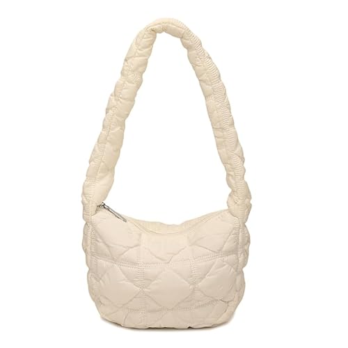 ALINUOYQ Puffer Gesteppte Schultertasche for Frauen Puffy Bubble Gesteppte Carryall Tote Bag Nylon Handtasche Gepolstertes Portemonnaie von ALINUOYQ