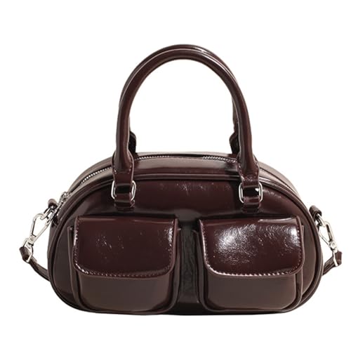 ALINUOYQ Retro-Handtasche Geldbörsen mit mehrfacher Top-Griff Geldbörse for Frauenarbeit (Kaffee) von ALINUOYQ