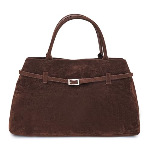 ALINUOYQ Retro -Handtasche große Kapazität gefrostete Triebbeutel -Gürtelschnalle -Umhängetasche (Kaffee) von ALINUOYQ