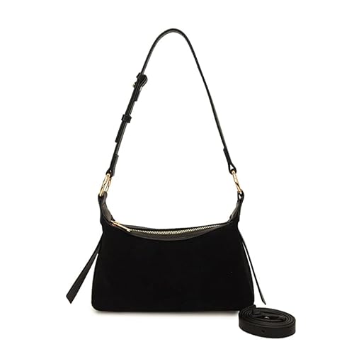 ALINUOYQ Retro -Unterarm -Taschen mit Zipper -Faux -Wildleder -Crossbody -Taschen for Frauen (schwarz) von ALINUOYQ