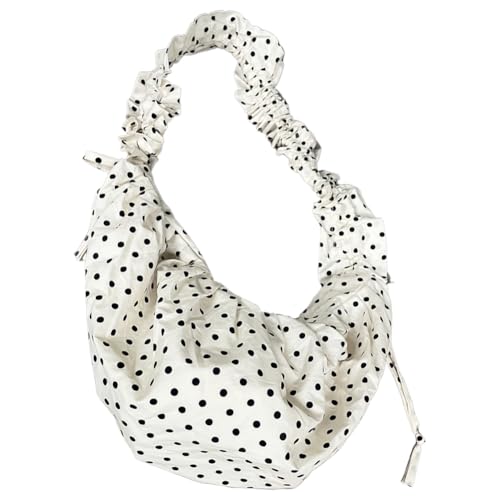 ALINUOYQ Schicke Damen-Unterarmtasche mit All-Matched Polka Dot for Outdoor-Reisen (weiß) von ALINUOYQ