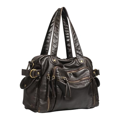 ALINUOYQ Umhängetasche Multipockets Crossbody Tasche große Handtasche for Frauen einkaufen (braun) von ALINUOYQ
