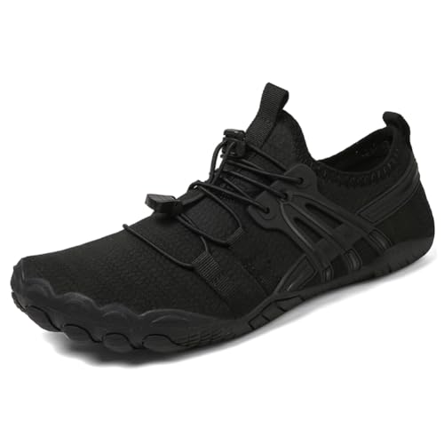 ALINUOYQ Unisex Wasserschuhe barfuß Strandschuhe Nicht Slip for Wassersport (schwarz 40) von ALINUOYQ