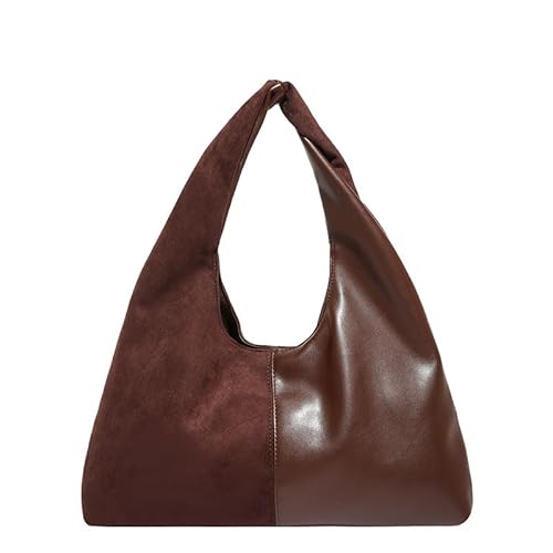 ALINUOYQ Wildleder -Hobo -Tasche große schlechte Umhängetasche for Frauen Arbeit jeden Tag (Kaffee) von ALINUOYQ