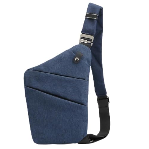Anti-Dieb-Brusttasche, multifunktionale Herren-Umhängetasche, Nylon, tragbar for Reisen (linke Schulter, dunkelblau) von ALINUOYQ