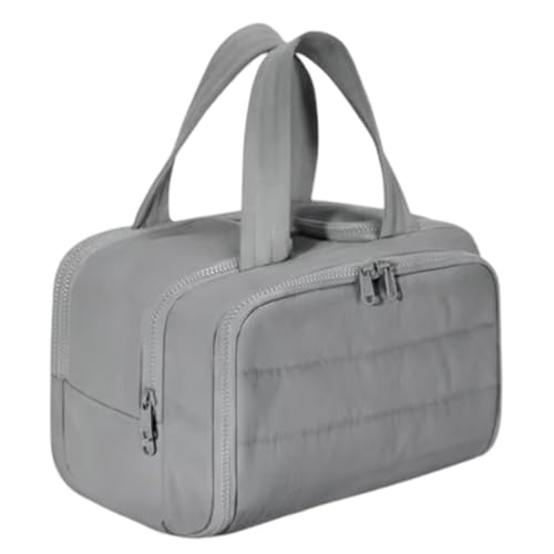 Frauen Nylon Make -up -Tasche große Kapazität Aufbewahrung Handtasche Hautpflegebeutel (grau) von ALINUOYQ