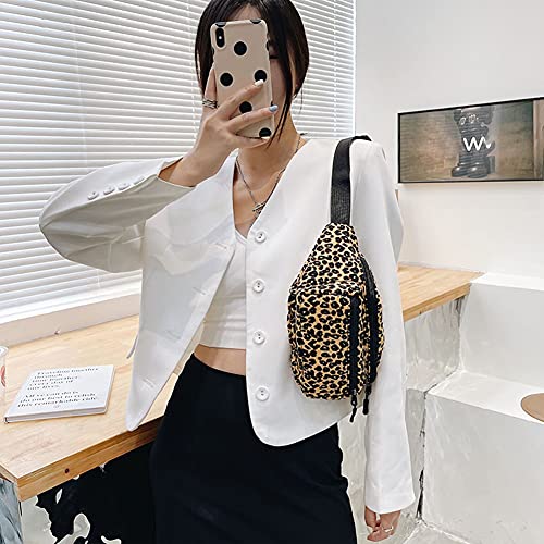 Vintage Große Kapazität Brust Taille Taschen Mode Frauen Casual Leopard Print Klassische Taille Pack Brust Tasche von ALINUOYQ