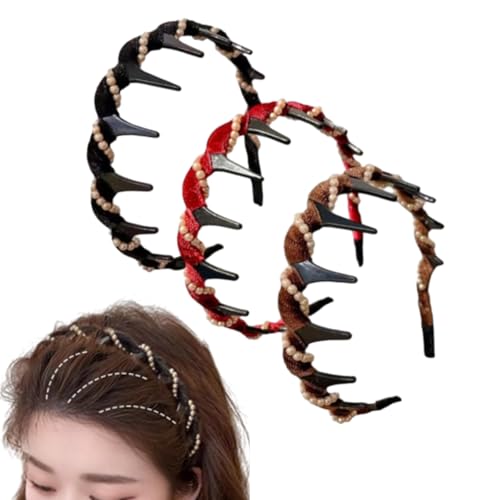 Vintage High Cranium Künstliche Perlen Haarreif, Rutschfester Stirnband mit Zähnen, Elegante Haarbänder Mode-Haaraccessoires for Frauen und Mädchen, Hochzeits-Party Haarreifen for Braut Vintage High Cranium Künstliche Perlen Haarreif, Rutschfester Stirnband mit Zähnen, Elegante Haarbänder Mode-Haaraccessoires for Frauen und Mädchen, Hochzeits-Party Haarreifen for Braut von ALINUOYQ