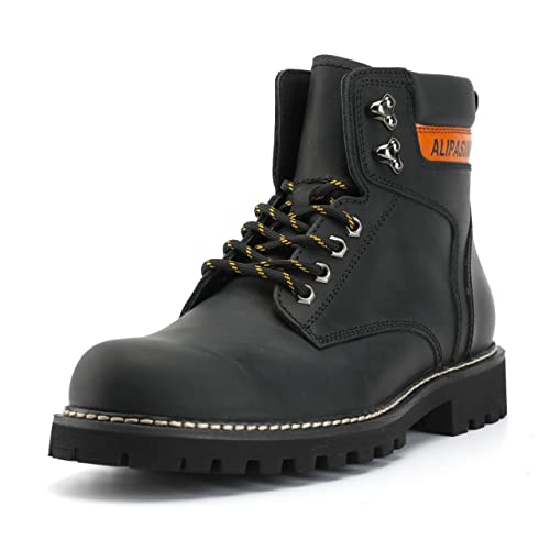 ALIPASINM Herren-Arbeitsstiefel mit weicher Zehenpartie, Lederstiefel für den Bau, Gummisohle, Arbeitsstiefel für Herren, Schwarz, 41 EU ALIPASINM Herren-Arbeitsstiefel mit weicher Zehenpartie, Lederstiefel für den Bau, Gummisohle, Arbeitsstiefel für Herren, Schwarz, 41 EU von ALIPASINM