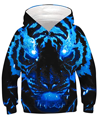 ALISISTER 3D Druck Hoodie Kapuzenpullover Kinder Coole Galaxis Wolf Muster Hooded Sweatshirt Beiläufig Langarm Pulli Hoody Outfits (L=11-13 Jahre) von ALISISTER