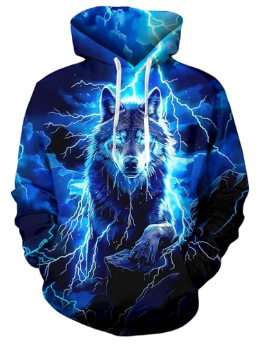 ALISISTER 3D Hoodies Herren Blitz Wolf Bedruckt Kapuzenpullover Pullover Sweatshirt Herbst Winter Beiläufig Langarm Kapuzenpulli mit Fleece-Futter S ALISISTER 3D Hoodies Herren Blitz Wolf Bedruckt Kapuzenpullover Pullover Sweatshirt Herbst Winter Beiläufig Langarm Kapuzenpulli mit Fleece-Futter S von ALISISTER