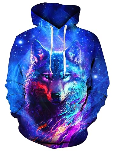 ALISISTER 3D Lustige Gedruckt Kapuzenpullover Für Männer Damen Blau Kordelzug Tasche Pullover Hoodie Fleece Plüsch Futter S von ALISISTER