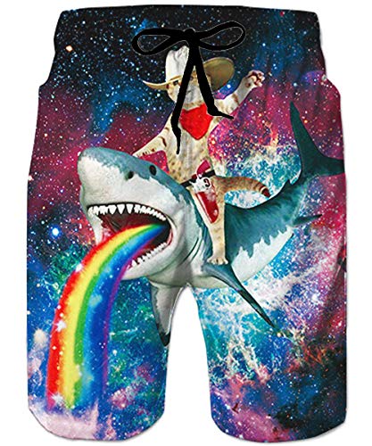 ALISISTER Badehose Herren 3D Katze Hai Gedruckt Badeshorts Lustige Strand Surfer Sporthose Board Strandshorts für Herren 3XL von ALISISTER