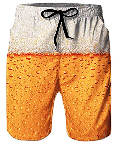 ALISISTER Bermuda Badeshorts Herren Sommer Bier Badehose 3D Druck Schnelltrocknend Hawaii Strand Sporthose Board Swim Shorts für Herren XXL von ALISISTER