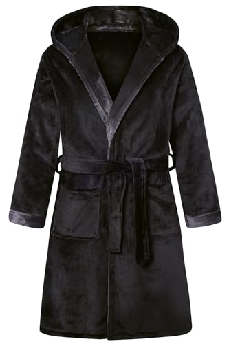 ALISISTER Herren Flanell Fleece Robe mit Kapuze Warme Feste Bademantel Schal Robe Saunamantel Hausmantel XL von ALISISTER