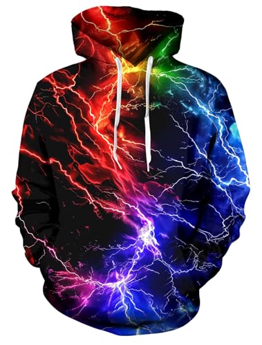 ALISISTER Herren Hoodies Cool Galaxis Drucken Kapuzenpullover Sweatshirt Lässige Langarm Pullover Kapuzenpullis mit Taschen XXL von ALISISTER